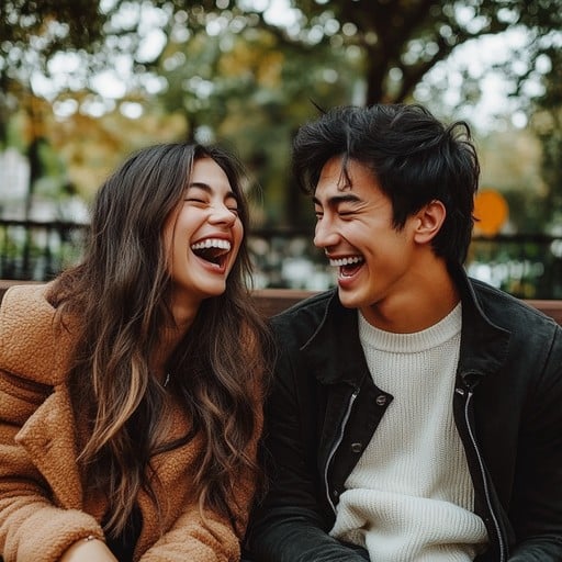 A couple joyfully communicating, symbolizing the 3 angel number meaning in love.